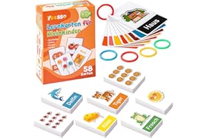 Buchstaben Lernen, Lernspiele ab 3 Jahren Schreiben Lernen Vorschule Spiel ABC Zahlen Karten Doppelseitig für Kindergarten