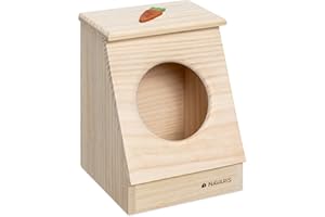 Navaris Holz Heuspender für Kaninchen Hasen Hamster und andere Kleintiere - Heuraufe Futterraufe Raufe aus Holz für Hasenstall Hasenkäfig