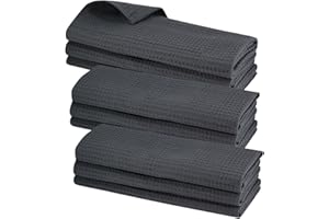 GARIELLA ► BIG PACK! 9 ANTHRAZIT Geschirrtücher aus Baumwolle/Waffel-Piqué/Küchentuch/Putztuch/Lappen/Geschirrtuch/Staubtuch/hochwertig/Qualität/saugstark/dunkel grau ◄