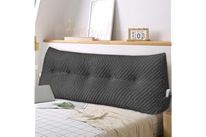 WUIOYNF Weiches Keilkissen Bett Großes Rückenkissen, bequem und stützend, Lesekissen Wandkissen Lendenkissen für Couch und Betten, Stützkissen, Nackenkissen mit abnehmbarem Bezug(Schwarz-100x20x50cm)