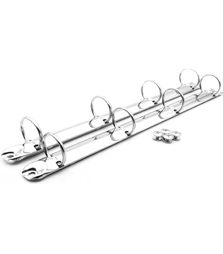 Mécanisme De Reliure Métallique 4 Anneaux A4 - Lot De 3, Fer, 30.5x2.5x2 Cm, Pour Classeur Feuilles Mobiles