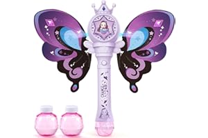 Dolanus Toys for Kids 3-8 Year Old: Princess Bubble Wand for Girls Toys for Age 3 4 5 6 7 8 Years Old Kids Birthday Toddlers Gifts Bubble Machine with Light Music Bubble Maker (Purple)