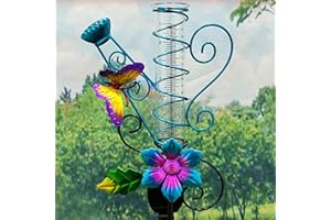RAOPUZI Jauge De Pluie En Fer Forgé Solaire Papillon Jardin LumièRe ExtéRieure Capteur LumièRe PluviomèTre DéCoratif Pour Jardin, Balcon, Terrasse, Motif Grenouille, En Acier, Effet Rouille 25X9X94Cm