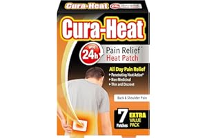 ARIAN MEDICAL Cura-Heat Back and Shoulder Pain Heat Patches, Extra Value Pack of 7 Patches, Upto 24hrs Relief