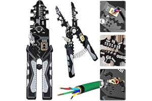 SHOWANER 25 in 1 Multifunctional Wire Stripper Crimper Cable Cutter Pliers, Professional Electrical Wire Stripping Pliers, Stainless Steel Electrical Wire Stripping Pliers and Crimping Tool