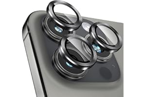 Giftorld Kamera Objektiv Schutz für iPhone 16 Pro/16 Pro Max, Luftfahrt Aluminium 3D Ring, 9H gehärtetes Glas, Nachtkreis, keine Blase, HD Klarheit, Case Friendly, einfache Installation
