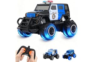 Pup Go Macchina Polizia Telecomandata per Bambini 3+ Anni, Idee Regalo Natale per Ragazzo, Mini Auto RC Giocattolo, Truck Radiocomandata Elettrica Regalo Natale Compleanno, Macchine Telecomandate