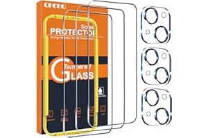 QHOHQ 3 Pièces Verre Trempé pour iPhone 15 Plus [6,7 Pouces] avec 3 Pièces Caméra Arrière Protecteur, Ultra Résistant Film Protection écran, HD Transparent, Sans Bulles, Dureté 9H Glass