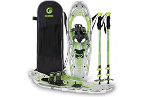 G2 GO2GETHER G2 21/25/30 Inches Light Weight Snowshoes with Toe Box, EVA Padded Ratchet Binding, Heel Lift, Flexible Pivot Bar, Durable Back Strap, Set with Trekking Poles, Carrying Bag, Snow Baskets,