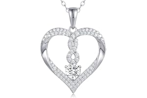 LOUISA SECRET Collana Donna Collana Cuore Infinito, Collana Donna Argento 925 Collane Gioielli Donna Regalo Idea Natale Compleanno Festa Della Mamma Compleanno Anniversario Valentin's Day