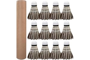 AeroGlo 12pcs Badminton Feather Shuttlecocks Badminton Birdie Duck Feather Badminton Shuttlecocks Badminton Balls for Indoor Outdoor Recreational Game