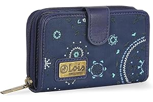 Lois - Carteras de Mujer - Monedero Grande con Cierre Central de Cremallera - Piel Sintetica - 304414, Marino