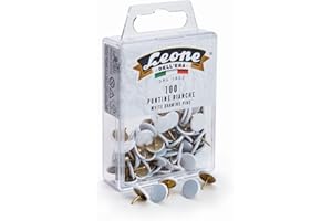 LEONE DELL'ERA Bunte Reißzwecken Löwe des Era - Weiß in Hängebox mit 100 Stück