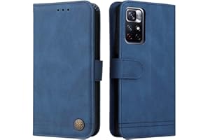 SEAHAI Cuero Funda para Xiaomi Redmi Note 11S 5G / Xiaomi Poco M4 Pro 5G Billetera Estuche, Carcasa con Tarjetero/Cierre Magnético/Suporte, Ultradelgado Cartera Flip Cover Case - Azul