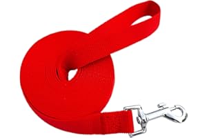 LUCHAI Laisse pour Chien 5m, Longe Chien de Dressage 5m | 10m | 15m,Laisse Longue de Petites ¨¤ Grandes Taille en Nylon pour Chiens/Rouge
