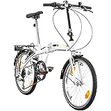 Multibrand, PROBIKE FOLDING 20, 20 pollici, 310 mm, City Bike pieghevole, 6 velocità, Unisex, anteriore e posteriore Mudgard,