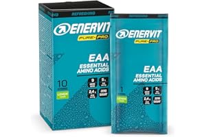 Enervit Pure-Pro Integratore di Aminoacidi Essenziali in Polvere, 5g EAA per Dose, 2.4g BCAA, Vitamine B6 e B12, Plant-Based, Riduzione Stanchezza, Durante e Post Workout, Vegan, 10 Bustine da 10g