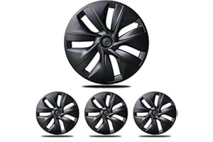 JSUDQR 4 Juego de 19" Fundas de Rueda para Tesla Model Y 2019-2024 Tapacubos de Rueda Tapas de Rueda de Repuesto Accesorios ABS Negro Mate para Model Y