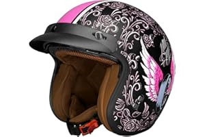 BSWAY Jethelm mit Visier by BS Way: Hochwertiger Motorradhelm, ECE-Zertifiziert für Herren und Damen - Ideal für Vespa, Moped, Mofa, Scooter und Roller - Retro Helm Design, Halbschalenhelm Violett