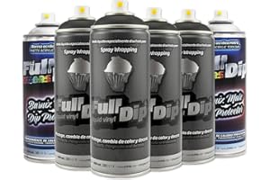 AutoFullCar Pack Sprays Full Dip Negro Mate o Negro Brillo Llantas hasta 20 pulgadas FullDip (NEGRO PROTECCION MATE)