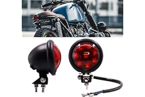 NWpangu Motorcycle LED Tail Light, Mini Motorcycle Brake Stop Light Round Rear Lamp for Custom Chopper Bike Gloss Motorbike, 1pcs
