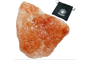 Solara Crystal | Raw Healing Crystals – Natural Amethyst, Quartz, Citrine & More | Chakra Balancing, Meditation, Energy Cleansing, Spiritual Decor, Gift Bag Included (Orange Salt)