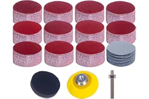 STEBRUAM Disques de Ponçage Papier de Verre 50mm 240 Pièces Papier de Ponçage 2 Pouces Grain 60/80/120/180/240/320/400/600/800/1000/2000/3000 Abrasifs Rond pour Ponçage d'Automobile de Meubles en Bois