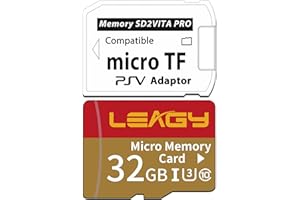 LEAGY SD2Vita 5.0 Memory Card Adapter with 32GB Micro SD Card, High Speed microSDHC UHS-I Flash Memory Card with PSV Micro SD Card Adapter for PSV 1000/2000 PSTV FW 3.60 HENkaku Enso System