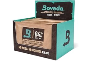 Boveda pour cigares | régulateur d'humidité dans les 2 sens à 84 % d'HR pour humidifier une cave à cigares | taille 60 pour 25 cigares | humidifie correctement une cave à cigares en bois en 14 jours | présentoir en carton de 12 sachets