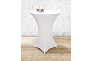 ‎GASTRO UZAL Gastro Uzal Home-Line Stretch Bar Table Cover 80-85 cm White Cover for Bar Tables Table Cover Bistro Table Covers Stretch