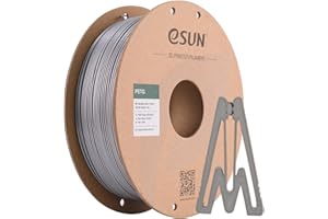 eSUN Filamento PETG 1.75mm, Filamento per Stampante 3D PETG, Precisione Dimensionale +/- 0.05mm, Bobina da 1kg (2.2 libbre) Filamento per Stampa 3D per Stampanti 3D, Argento Solido