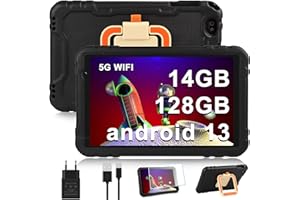 ‎AOCWEI AOCWEI x500 Tablet 10 Zoll, 14 GB RAM 128GB ROM (512GB TF) Android 13 Tablet PC, Octa-Core, 5GWiFi, Bluetooth 5.0, 5MP+8MP Kamera, Google GMS, 8000mAh Eva Schutzhülle-Schwarz