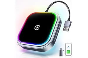 WityEye Adattatore CarPlay e Android Auto Wireless 2 In 1, con Luce Ambientale, Bluetooth V5.3 Connessione Stabile, 5.8GHz WiFi Veloce, USB A/C, per Apple iPhone iOS 10+, Android 11+, Auto dal 2016