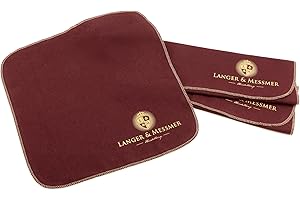 Langer & Messmer Chiffons à cirer les cuirs lisses en 100% coton dans un set pratique - Les chiffons cirage chaussures pour l'entretien professionnel des cuir souple (Bordeaux | Beige)