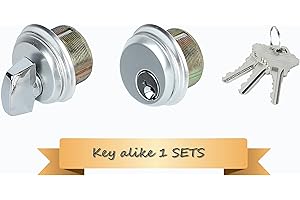 SUMBIN Commercial Storefront Door Lock Mortise Cylinders fits Kawneer Vistawall Deadbolt, in Aluminum (1 Pack, Random Keys)