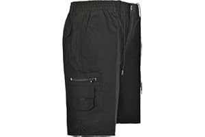 Sians Fashions Mens Cargo Combat Shorts with Multi Pockets Elasticated Waist Small to 5XL