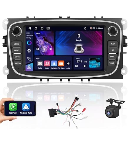 Autoradio Android 15 Per Ford Focus/Mondeo/Kuga: 7 Pollici, 2G+64G, Wireless Carplay E GPS