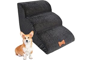 Bounabay® Stairs & Steps for Dogs, Non-slip Lattice Dog Ramps for High Bed/Sofa/Balcony, Easy Climb Pet Steps Movable Washable