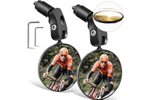 YHT Bike Mirrors,2 PCS HD 360 Dregree Handlebar End Bicycle Rear View Mirrors,Convex Mirror with Mounting Tool for Electric Bikes,Road Mountain Sooter Bike Universal