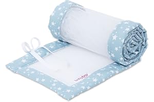 babybay Nestchen Mesh-Piqué passend für Modell Maxi, Boxspring und Comfort, azurblau Sterne weiß