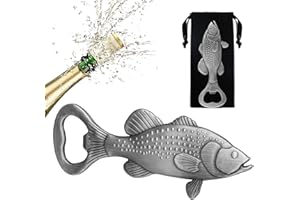 LKKCHER Apribottiglie pesce persico, regalo per pescatore, idea regalo per pesca, accessorio per pescatori, regalo per la festa del papà, regalo di compleanno per pescatori, papà e nonno, colore