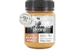 Steens Miele di Manuka - MGO 515+ - Puro Miele Manuka grezzo 100% certificato UMF 15+ - Invasettato e sigillato in Nuova Zelanda - Manuka Honey - 340 g