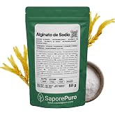 SaporePuro Sodium Alginate Powder 50g &ndash; Thickener, Gelling and Food Stabilizer &ndash; Ideal for Molecular Cooking &ndash; Gluten Free