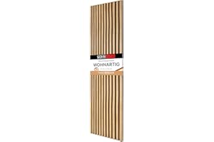 wohnartig® Akustikpaneele 1,485m² - 275cm x 54cm* set - (set = 2 Stück 275cm x 27cm) | Farbe: Eiche Windsor 280 | Wandverkleidung | Akustikpaneel | Wandpaneele auf filz | Akustikfilz