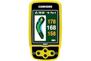 CANMORE GPS de Golf HG500 – Écran Coloré Facile à Lire, Carte de Parcours Préchargée pour 41 000 Parcours Mondiaux, Jaune