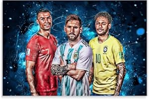 KKMM Fußball-Legende, Poster Neymar Cristiano Ronaldo Lionel Messi, dekoratives Gemälde, Leinwand, Wandkunst, Wohnzimmer, Poster, Schlafzimmer, Gemälde, 40 x 60 cm
