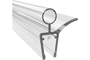 ‎W WAKA HOME WAKA Premium Duschtür & Duschlippe PRO-K, Duschdichtung Optisch Transparent, Dichtung Dusche Glastür 6-8mm, 100cm Duschkabine & Duschtürdichtung, kompatibel mit einer Schwallschutzleiste Dusche
