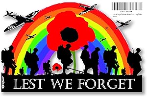 Influent UK Lest we forget remembrance day stickers - suitable for outside window application Remembrance day from home
