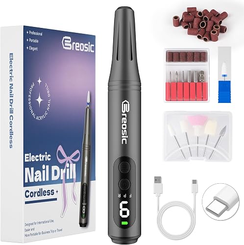 Uñas que se rompen: por qué y qué hacer Breosic Torno para Uñas Profesional lima electrica uñas 12 en 1, Gris | 35000 RPM, 9 Velocidades Ajustables, limas de uñas pr