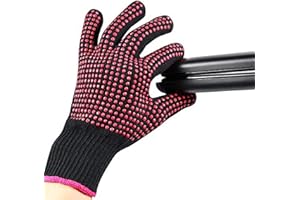 LESSMON Professional Heat Resistant Glove Non Slip Silicone Bump for Hair Styling Heat Blocking for Curling, Flat Iron and Curling Wand Suitable for Left and Right Hands, 1 Piece